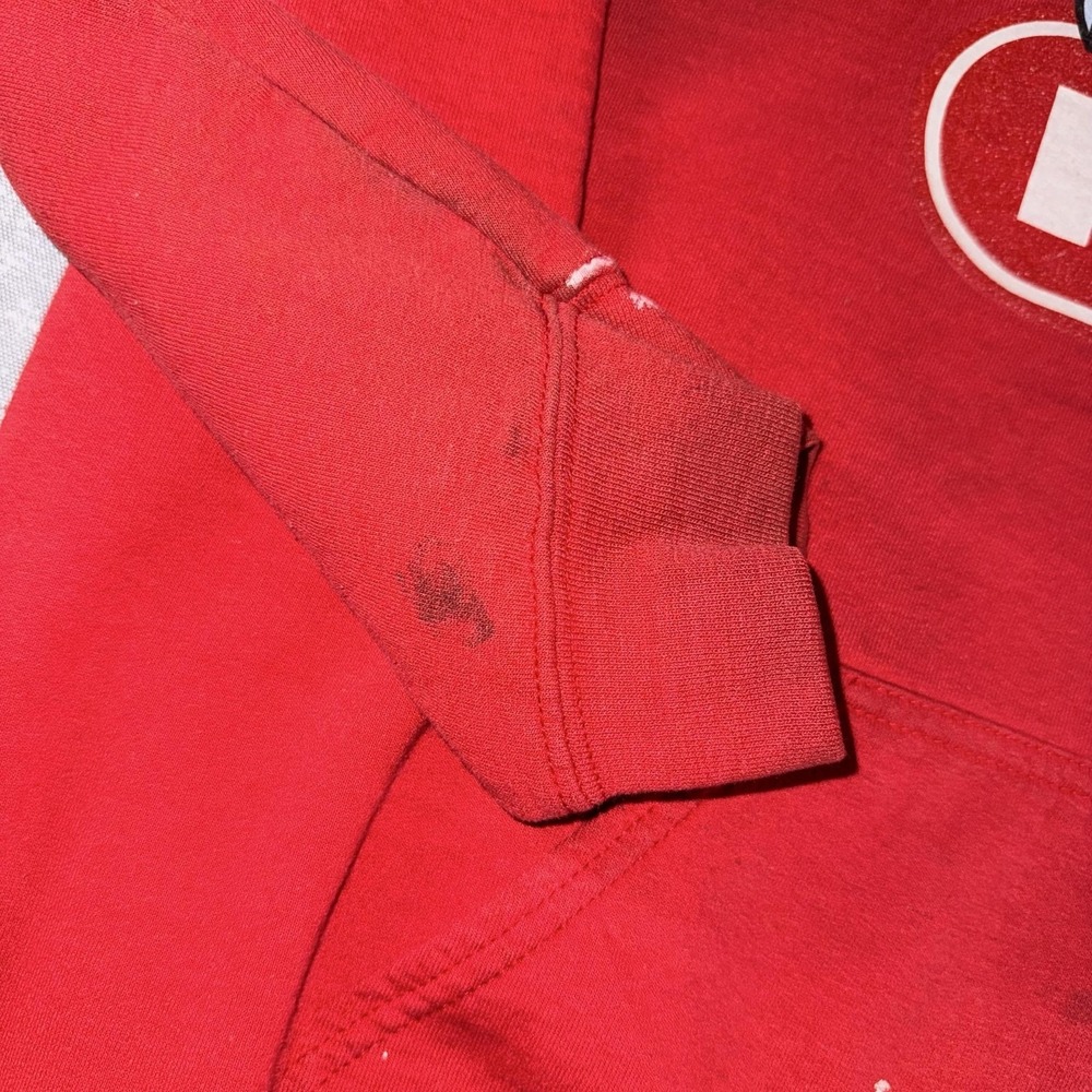 Gildan Hoodie Mens XL Red H-E-B Polar Bear Graphic Fleece Pullover Sweatshirt - Picture 7 of 13